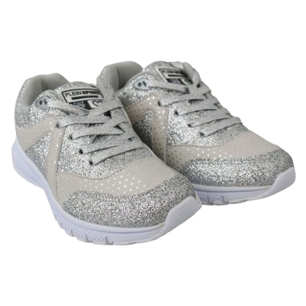 Plein Sport Silver Polyester Runner Jasmines Sneakers Women's Shoes